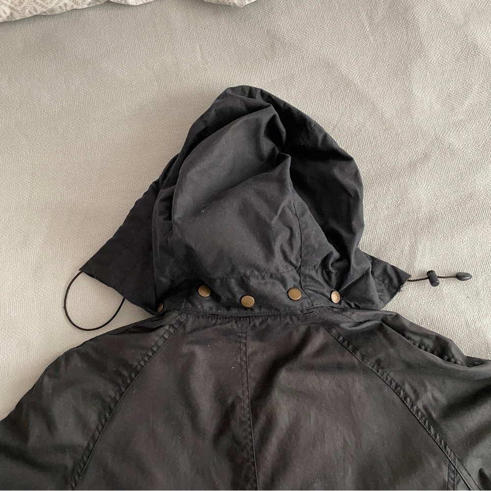 BARBOUR LIBERTY BEADNELL WAX COTTON HOODED JACKET, EUC. US 14 UK 18 - Picture 6 of 16